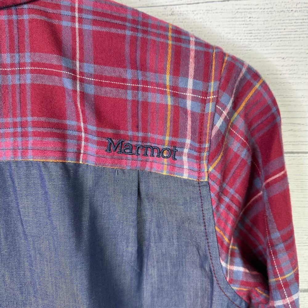 Marmot Womens size XS Lakota Flannel Chambray Long Sleeve Button Up Shirt Hiking - Picture 7 of 12